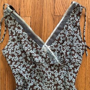 coquette brown and blue dress